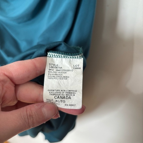 🎉4/30$🎉Le Château One-Shoulder Teal Cocktail Dress - Size XL - Picture 3 of 6